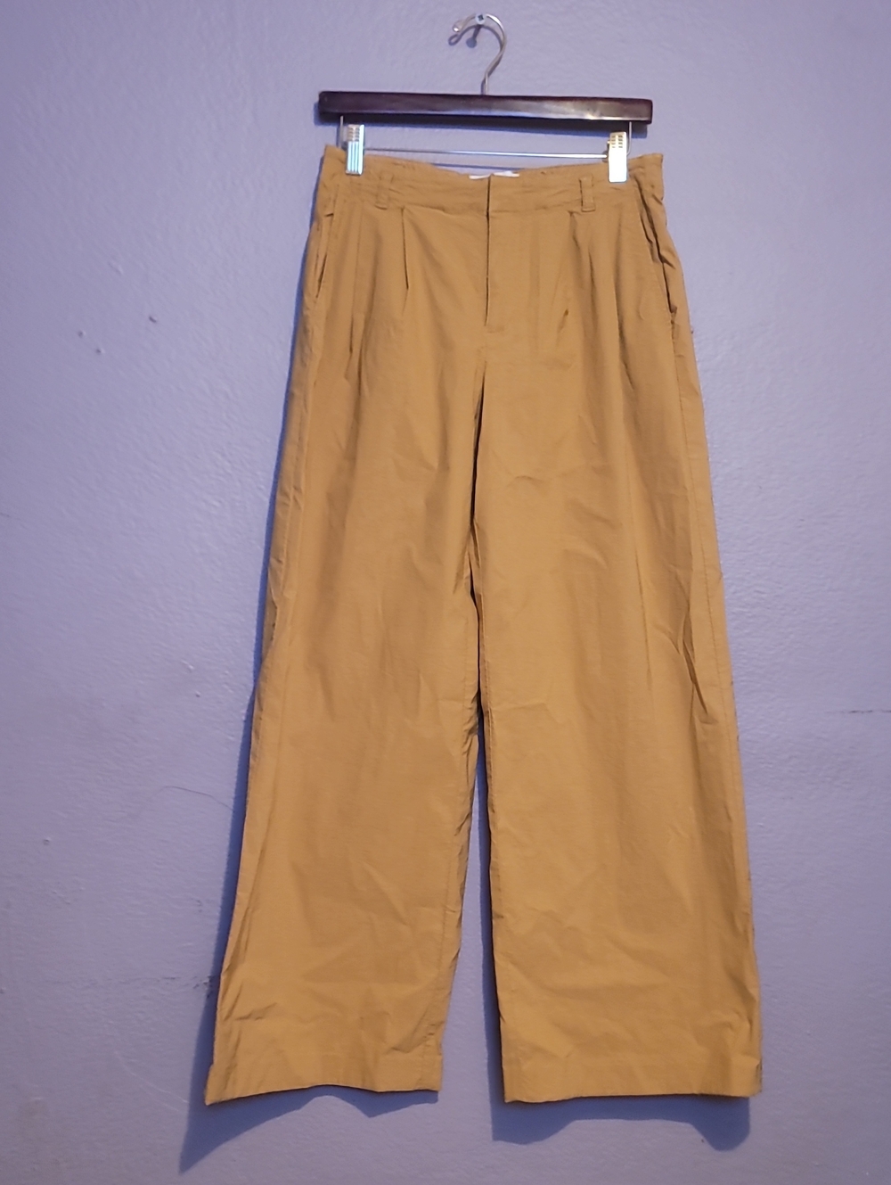 Anthropologie Wide-Leg Chinos in Mustard Yellow